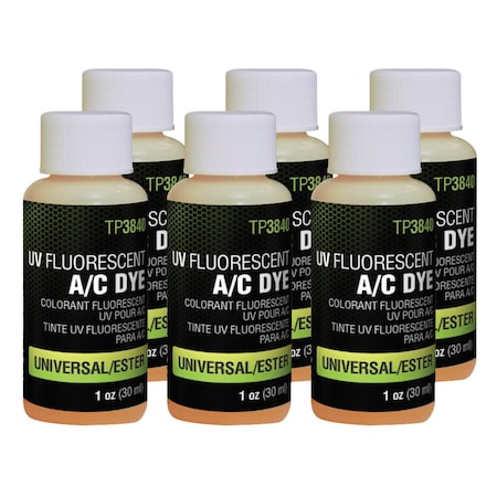 Spectronics/Tracer 1 Oz Bottles Universal/Ester A/C Dye, PK6 TP3840-1P6
